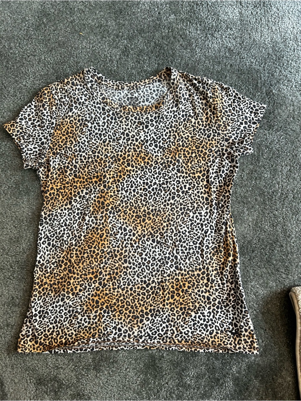 Leopard Print Short Sleeve Women's Tee Victorias Secret PINK